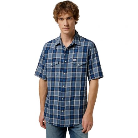 Ing Wrangler® Ss Western Shirt Light Blue Indigo 112350509
