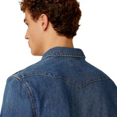 Ing Wrangler® Icon Mid Blue Denim Shirt 27MW 1Year W5MSLW924