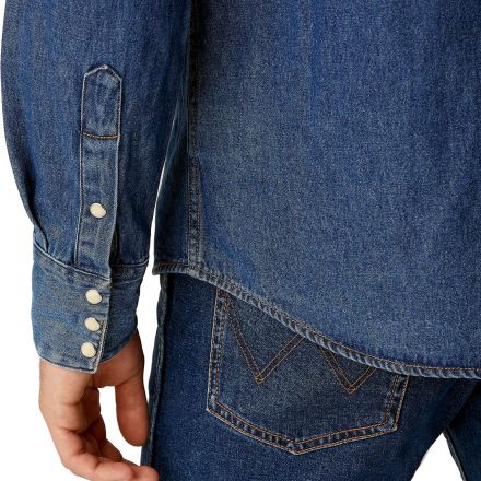 Ing Wrangler® Icon Mid Blue Denim Shirt 27MW 1Year W5MSLW924