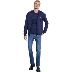Pulóver Wrangler® Zip Thru Hoodie DB Sweatshirt Navy W664HA114