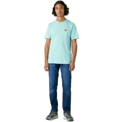 Póló Wrangler® TS Canal Blue Sign Off Tee W70MD3TU2