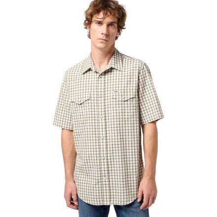Ing Wrangler® Ss Western Shirt Green 112350579 Ing Wrangler® Ss Western Shirt Green 112350579