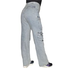 Nadrág Moon Girl 658 High Waist Stonewashed Wide Cargo Jeans