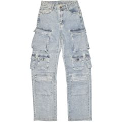 Nadrág Moon Girl 658 High Waist Stonewashed Wide Cargo Jeans