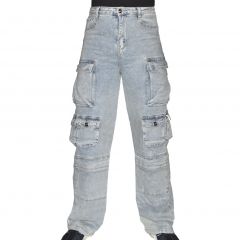 Nadrág Moon Girl 658 High Waist Stonewashed Wide Cargo Jeans