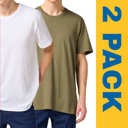 Póló Wrangler® 2Pack Tee Kh+Whi Dusty Olive W7G9DHX45 Póló Wrangler® 2Pack Tee Kh+Whi Dusty Olive W7G9DHX45
