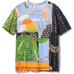 Póló Desigual. SMTK21 Patchwork motif T-shirt