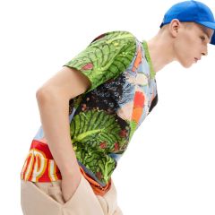 Póló Desigual. SMTK21 Patchwork motif T-shirt