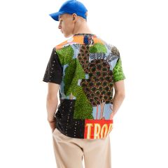 Póló Desigual. SMTK21 Patchwork motif T-shirt