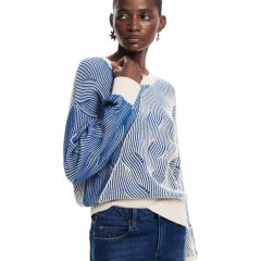 Pulóver Desigual. Sweater Ottawa Blue Regular Fit 24WWJF10