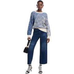 Pulóver Desigual. Sweater Ottawa Blue Regular Fit 24WWJF10