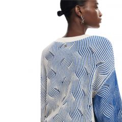 Pulóver Desigual. Sweater Ottawa Blue Regular Fit 24WWJF10