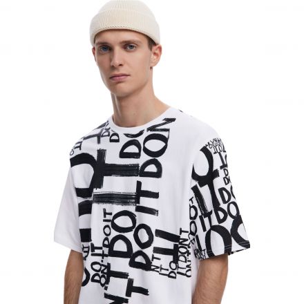 Póló Desigual. Word print T-shirt 25SMTK20-12