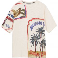 Póló Desigual. BuenaVida Postcard T-shirt 25SMTK18