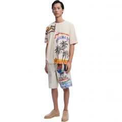 Póló Desigual. BuenaVida Postcard T-shirt 25SMTK18