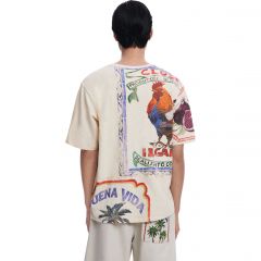 Póló Desigual. BuenaVida Postcard T-shirt 25SMTK18