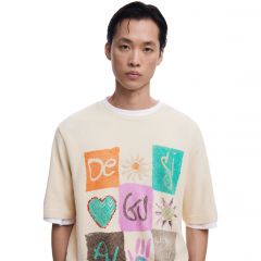 Póló Desigual. Checkered T-shirt 25SMTK35