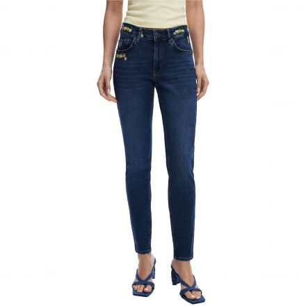 Nadrág Desigual. Floral Skinny Denim Jeans 25SWDD59
