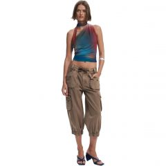 Rövidnadrág Desigual. Cargo Capri Pants Gris Marron 25SWPW26 Rövidnadrág Desigual. Cargo Capri Pants Gris Marron 25SWPW26