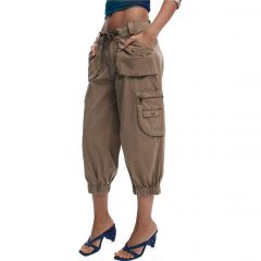 Rövidnadrág Desigual. Cargo Capri Pants Gris Marron 25SWPW26 Rövidnadrág Desigual. Cargo Capri Pants Gris Marron 25SWPW26