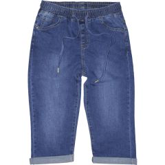 Rövidnadrág Sunbird 7385 Középkék gumis derekú Capri nadrág