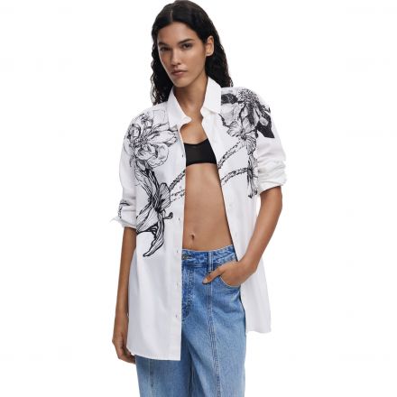Ing Desigual. Fekete virág mintás pamut ing (Designed by Christian Lacroix)