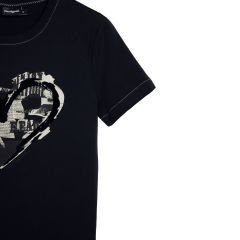 Póló Desigual. 25WWTK04 Újság szív mintás póló