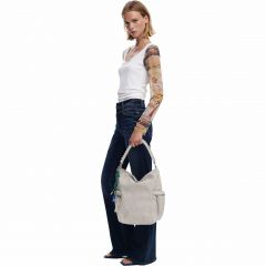 Női táska Desigual. 25WAKP30 Nagy 3D logós műbőr bézs hátizsák