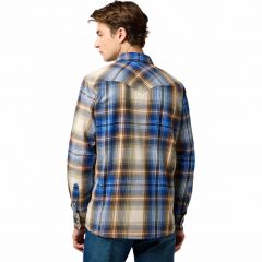 Ing Wrangler® 112371431 Premium Regular Western Indigo Shirt Blue Brown Ing Wrangler® 112371431 Premium Regular Western Indigo Shirt Blue Brown