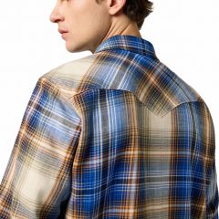 Ing Wrangler® 112371431 Premium Regular Western Indigo Shirt Blue Brown Ing Wrangler® 112371431 Premium Regular Western Indigo Shirt Blue Brown