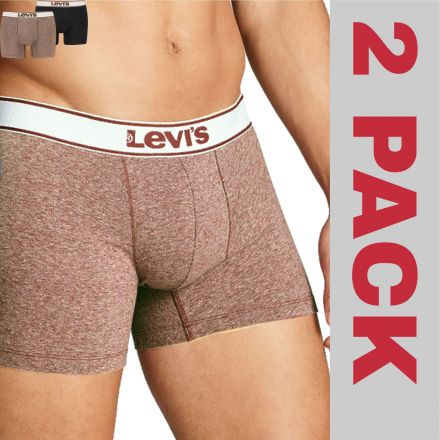 Alsónemű Levi's® Men VNTG HTR Brown x2 Organic Cotton Boxer Brief 701227424010