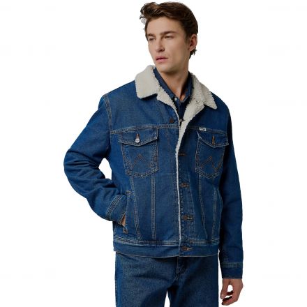 Dzseki Wrangler® Sherpa Classic Mid Blue Denim Stone Jacket 112371440