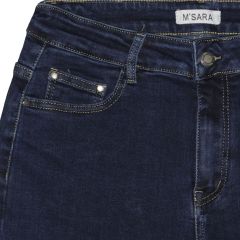 Nadrág M. Sara Denim 7328 Egyenes szárú sztreccs sötétkék nadrág Nadrág M. Sara Denim 7328 Egyenes szárú sztreccs sötétkék nadrág