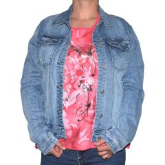 Dzseki M. Sara Denim 2333 Trendy Plus Size Light Blue Stretch Jacket