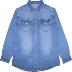 Ing M. Sara Denim 2238 Classic Oversize Stretch Denim Shirt