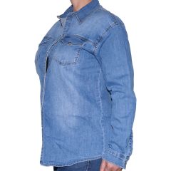 Ing M. Sara Denim 2238 Classic Oversize Stretch Denim Shirt