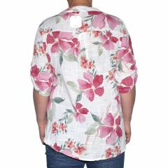 Póló •MONDAY••Italy• 005 Virágos gombos nyakú