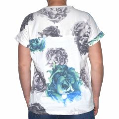 Póló •MONDAY••Italy• 1172 Good Morning szürke virágmintás női póló