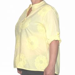 Póló •MONDAY••Italy• 4014 Virágos-hímzett pamutnői póló