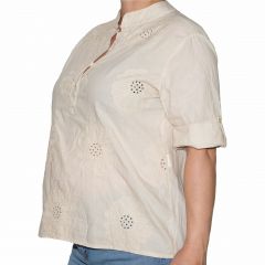 Póló •MONDAY••Italy• 4014 Virágos-hímzett pamutnői póló