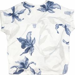 Póló •MONDAY••Italy• 1172 Good Morning kék virágmintás női póló