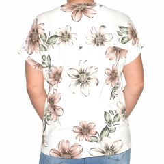 Póló •MONDAY••Italy• 1172 Good Morning barna virágmintás női póló