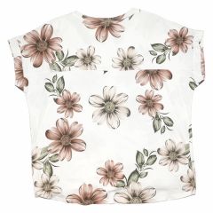 Póló •MONDAY••Italy• 1172 Good Morning barna virágmintás női póló