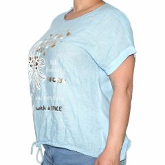 Póló •MONDAY••Italy• 1091 Világoskék lenes felső Póló •MONDAY••Italy• 1091 Világoskék lenes felső