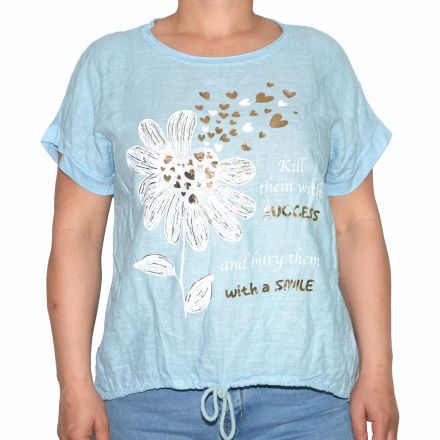 Póló •MONDAY••Italy• 1091 Világoskék lenes felső