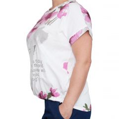 Póló •MONDAY••Italy• 1172 Good Morning bordó virágmintás női póló