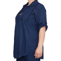 Ing •MONDAY••Italy• Maruggio Natural pamut sötétkék ing