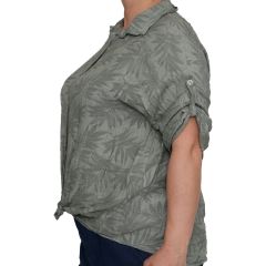 Ing •MONDAY••Italy• 6883 Anyagában mintás organikus pamut keki ing