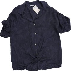 Ing •MONDAY••Italy• 6883 Anyagában mintás organikus pamut sötétkék ing