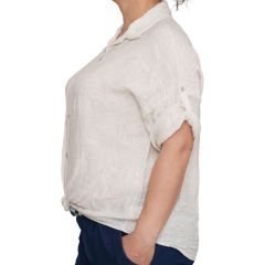 Ing •MONDAY••Italy• 6883 Anyagában mintás organikus pamut bézs ing Ing •MONDAY••Italy• 6883 Anyagában mintás organikus pamut bézs ing